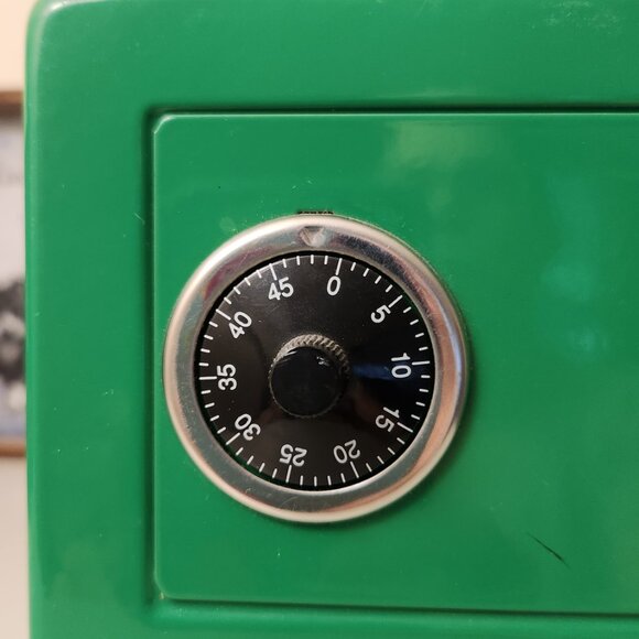 Kid's Frontier Safe Money Piggy Bank with Code Green Size 5x5x4" Kid's size Code - Picture 2 of 7